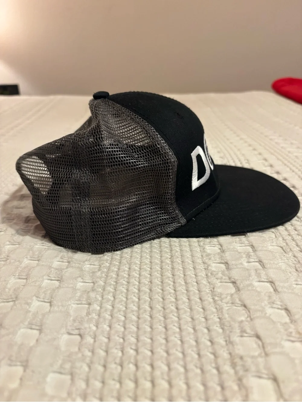 DOPE Black Snapback Hat with White Embroidered Logo